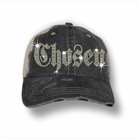 CHOSEN Cap with Rhinestone Design Trucker Hat - Picture 5 of 5
